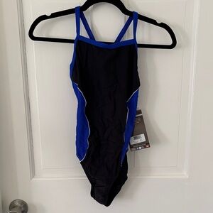 NWT Blue and Black Dolfin Swimsuit. Size 32
